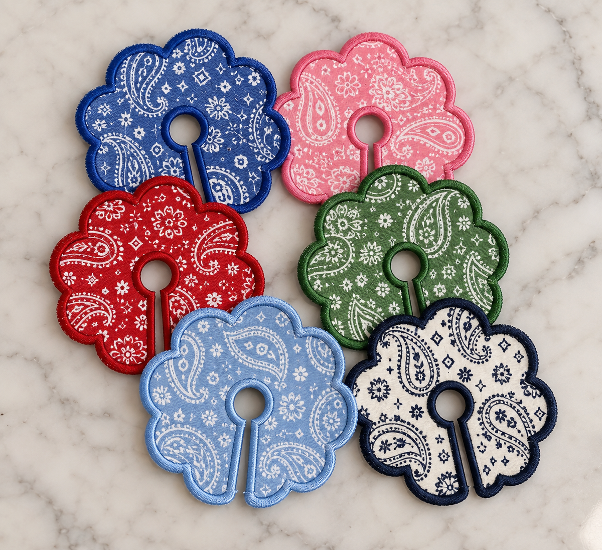 Embroidered Wine Glass Charms