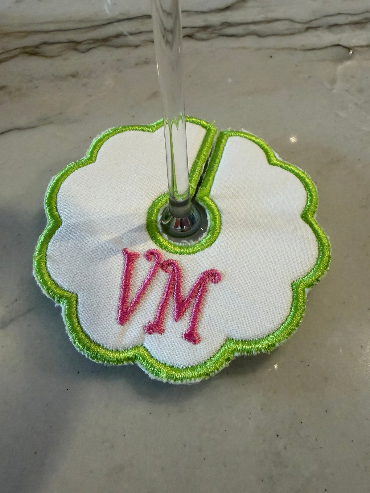 Embroidered Wine Glass Charms