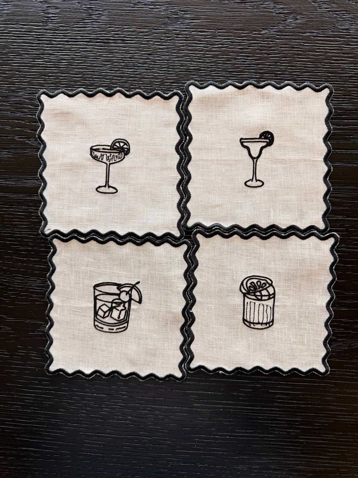 Scalloped Edge Cocktail Napkins