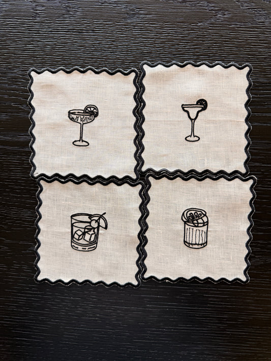 Scalloped Edge Cocktail Napkins