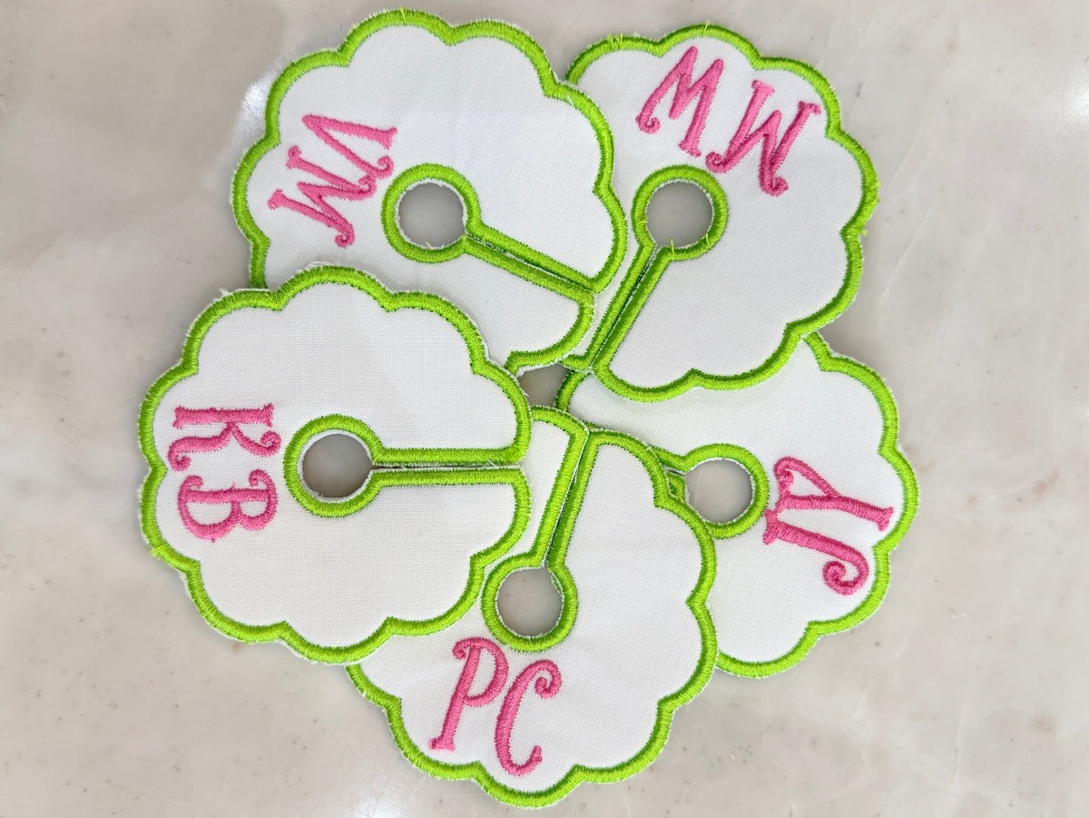 Embroidered Wine Glass Charms
