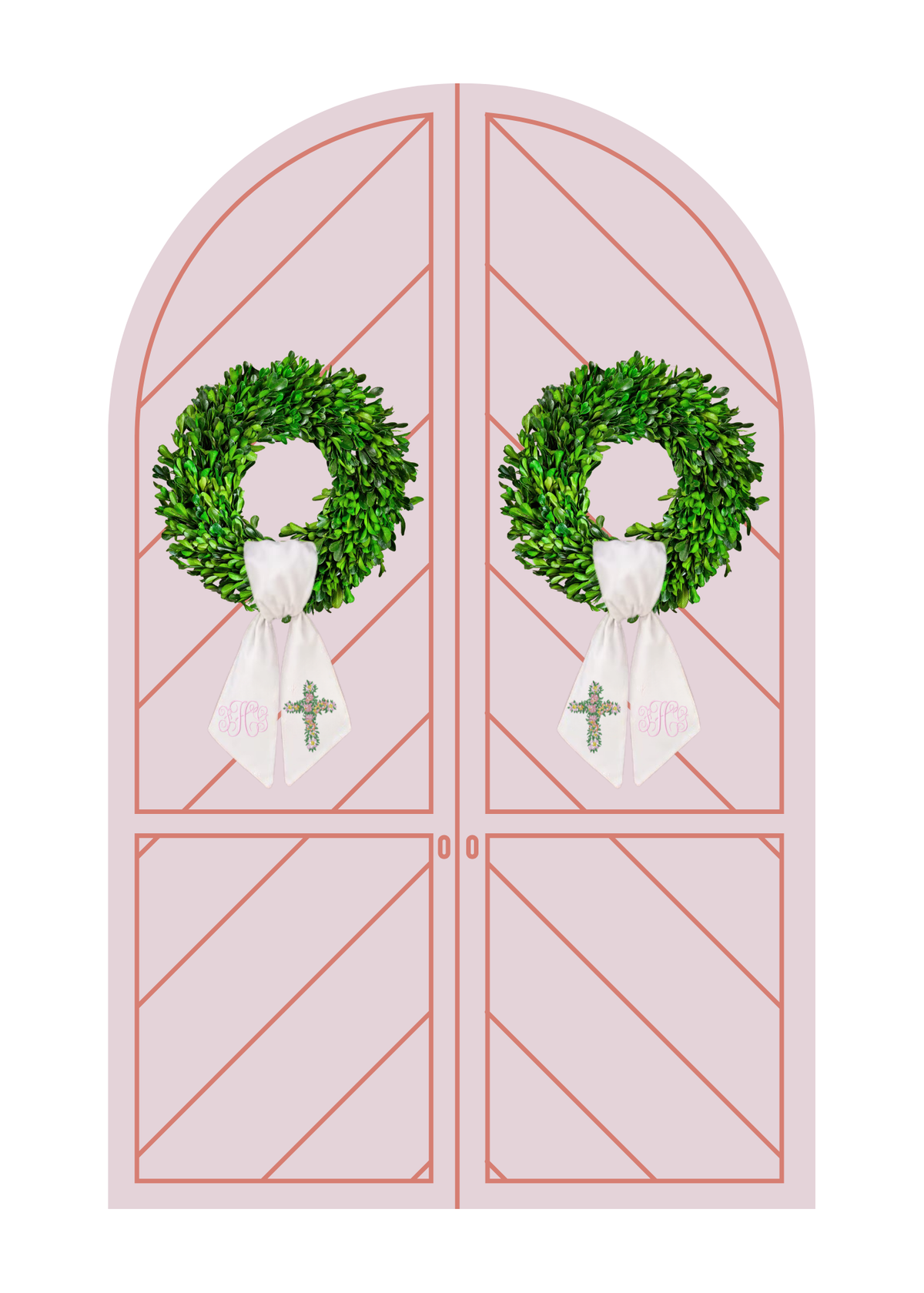 Wreath Sash Pair